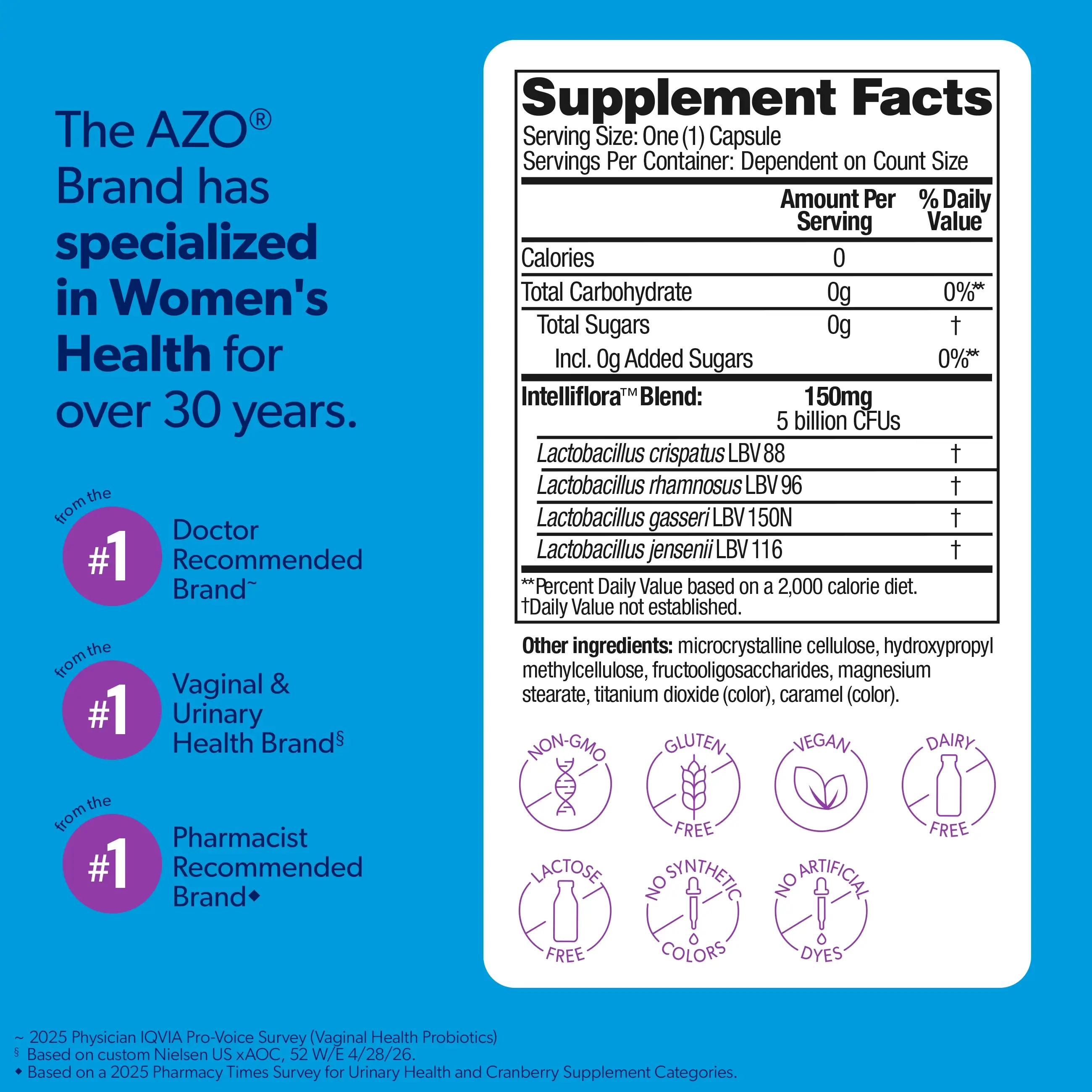 AZO® Complete Feminine Balance Daily Probiotic Capsules - Image 3